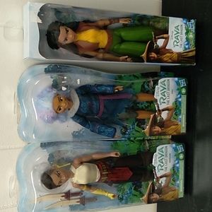 NIB DISNEY 3 DOLLS SET OF RAYA AND THE LAST DRAGON